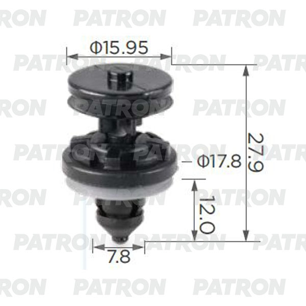 PATRON P370247A Клипса пластмассовая (упаковка 100шт)Ford, Opel применяемость: внутренняя отделка - двери, внутренняя отделка, багажник