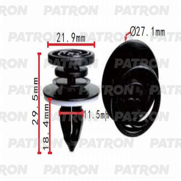 PATRON P370256A Клипса пластмассовая (упаковка 100шт) Audi,Seat,Skoda,Volkswagen применяемость: внутренняя отделка, двери