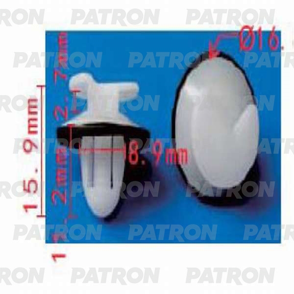 PATRON P370269 Клипса пластмассовая Citroen, Peugeot, Renault применяемость: внутренняя отделка, дверь - панель, уплотнитель