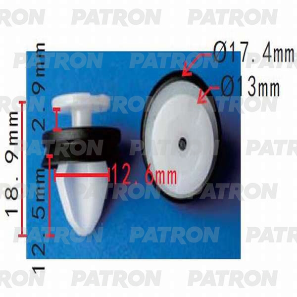 PATRON P370272 Клипса пластмассовая Citroen, Peugeot, Renault, АвтоВАЗ применяемость: внутренняя отделка - двери