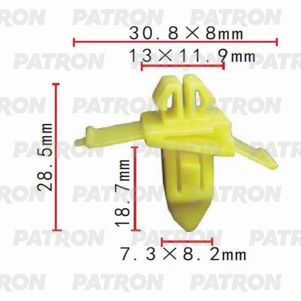 PATRON P370303 Зажим пластиковый декоративная дверная планка (серый) Toyota, Lexus