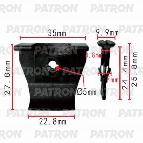 PATRON P370308 Зажим пластиковый Lexus, Toyota применяемость: бампер, крылья