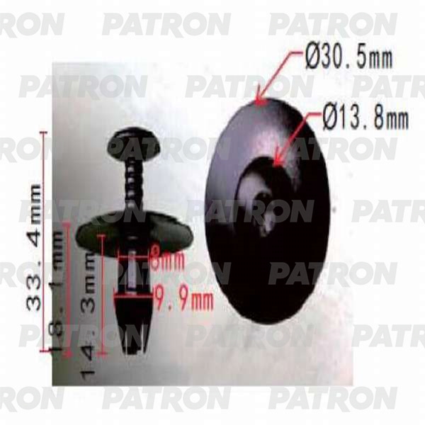 PATRON P370309 Клипса пластмассовая Mercedes применяемость: пороги, крылья, уплотнитель