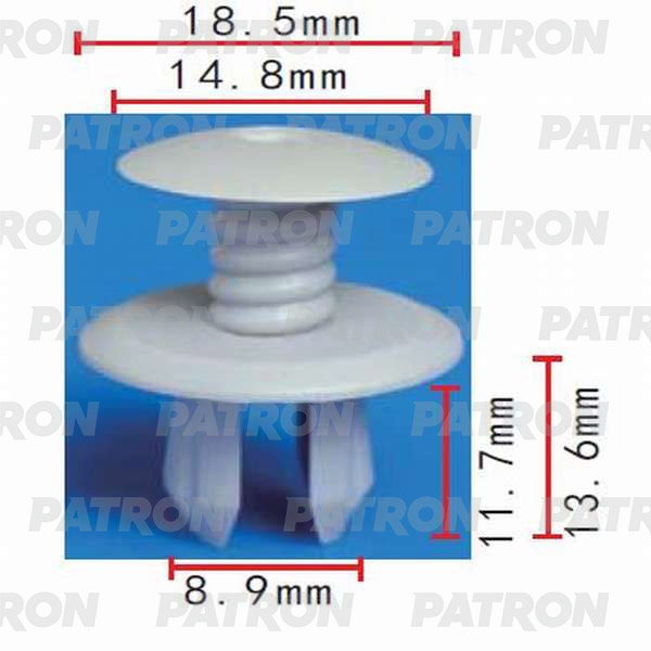 PATRON P370312 Клипса пластмассовая ввинчивающаяся (черная) AUDI , SEAT , SKODA , VW