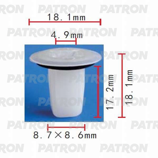 PATRON P370425 Клипса пластмассовая GM, TOYOTA внутренняя отделка, дверь, кузов