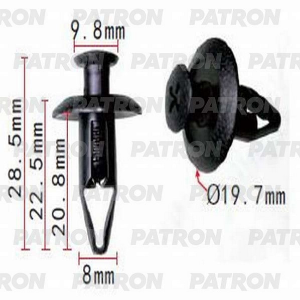 PATRON P371276 Клипса пластмассовая MITSUBISHI применяемость: фиксатор распорный бампер