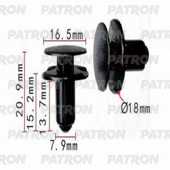 PATRON P371362 Клипса пластмассовая Hyundai,Kia применяемость: бампер