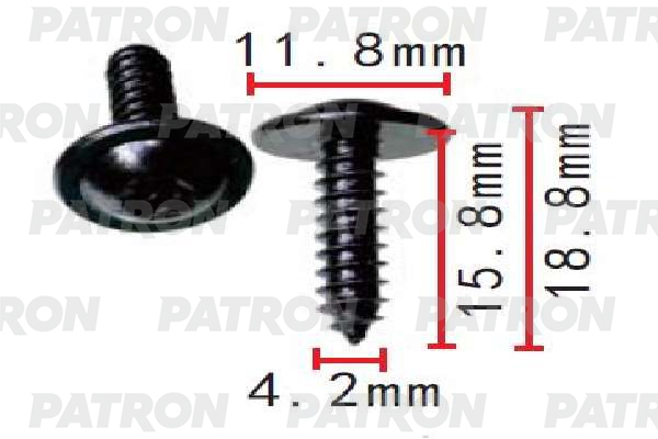 PATRON P371529 Винт металлический Audi,Seat,Skoda,Volkswagen применяемость: саморез TORX 4.2х16