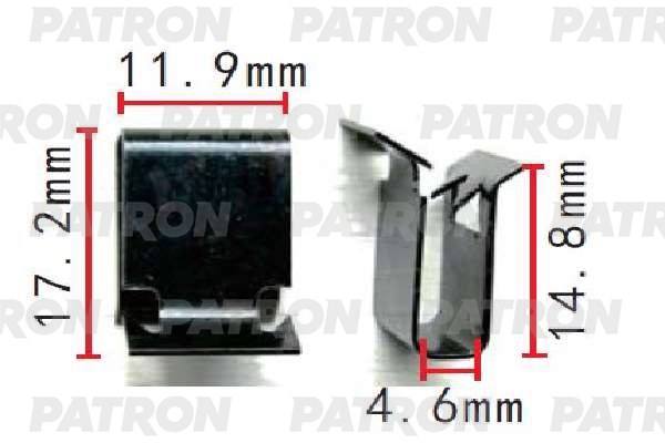 PATRON P371539 Зажим металлический Audi,Seat,Skoda,Volkswagen применяемость: кузов - бампер, решетка