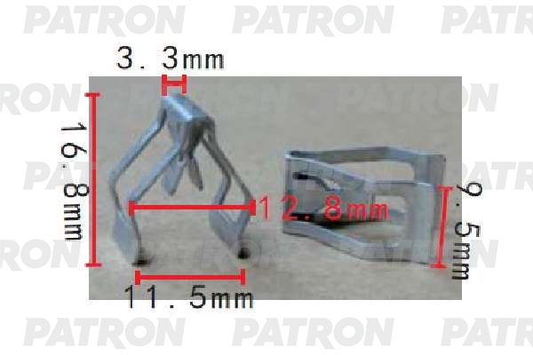 PATRON P371553 Зажим металлический Audi,Seat,Skoda,Volkswagen применяемость: салон - внутренняя отделка