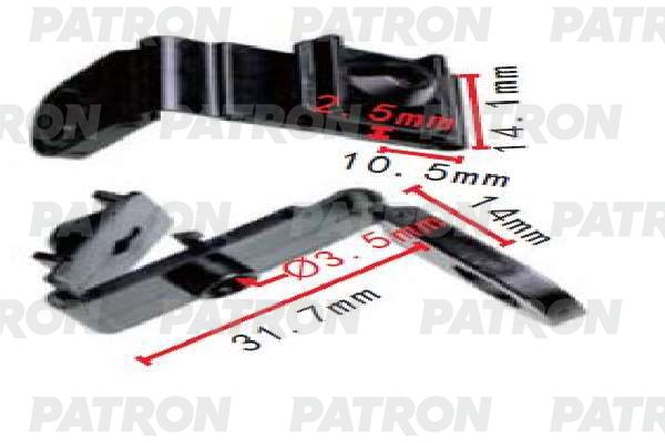 PATRON P371567 Клипса пластмассовая Audi,Seat,Skoda,Volkswagen применяемость: защита