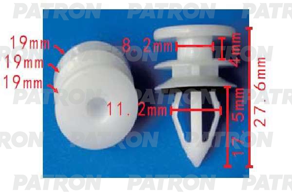 PATRON P371581 Клипса пластмассовая GM применяемость: фиксатор обшивки двери