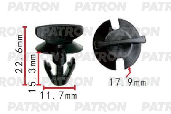 PATRON P371582 Клипса пластмассовая Mercedes применяемость: клипса крепления воздуховода P371582