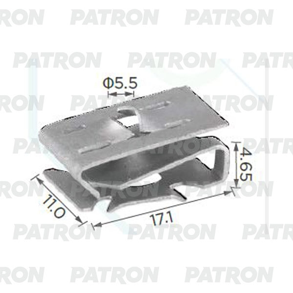 PATRON P371596 Скоба металлическая AUDI   SEAT   SKODA   VW применяемость: гайка закладная металическая 5x16.5x11