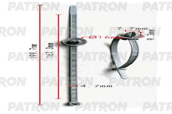 PATRON P371607 Клипса пластмассовая Audi,Seat,Skoda,Volkswagen применяемость: хомут для связывания проводов 4,6х190