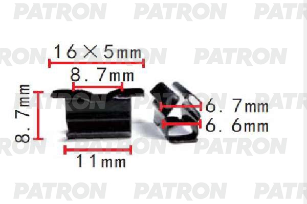 PATRON P371611 Скоба металлическая Audi,Seat,Skoda,Volkswagen применяемость: клипса крепления накладки порога, обшивки