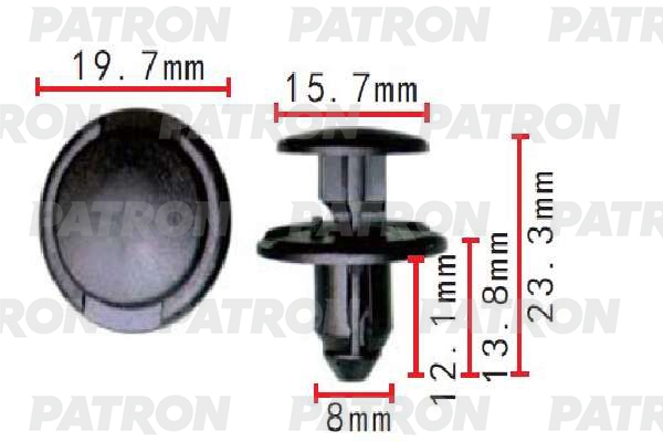 PATRON P371616 Клипса пластмассовая GM применяемость крепление подкрылка
