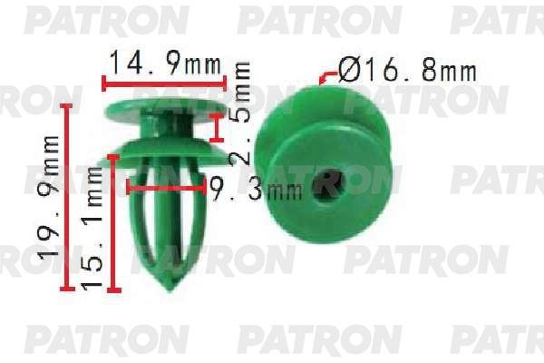 PATRON P371627 Клипса пластмассовая GM применяемость: фиксатор внутренней панели двери
