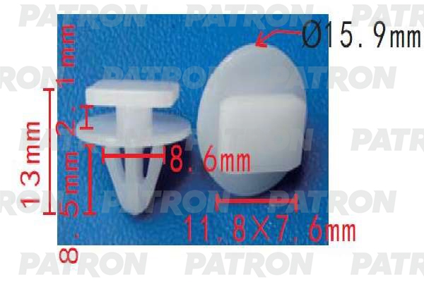 PATRON P371694 Клипса пластмассовая GM применяемость: подкрылок