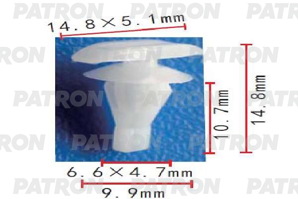 PATRON P371763 Клипса пластмассовая Toyota применяемость: защелки уплонителей дверей (с прокладкой)