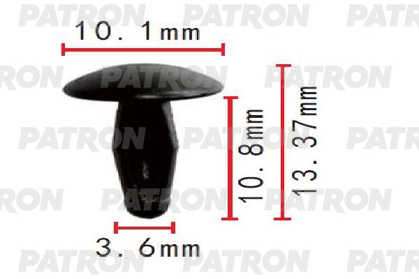 PATRON P371785 Клипса пластмассовая GM применяемость: кузов - двери, уплотнитель