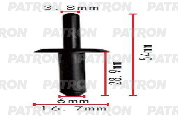 PATRON P371837 Клипса пластмассовая GM применяемость: заклёпка пластиковая