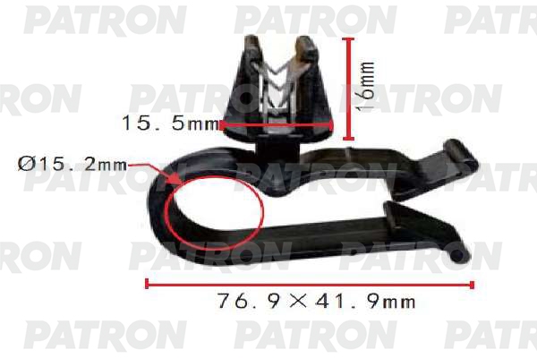 PATRON P371942 Клипса пластмассовая FORD применяемость: хомут патрубка охлаждения