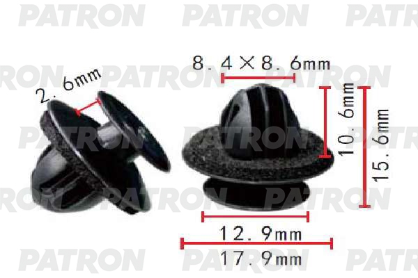 PATRON P371996 Клипса пластмассовая Toyota применяемость: обшивка двери