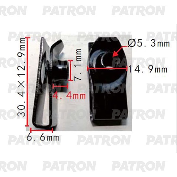 PATRON P372230 Вставка под винт GM Применяемость: Скоба под винт M6 T=30.4, F=14.9