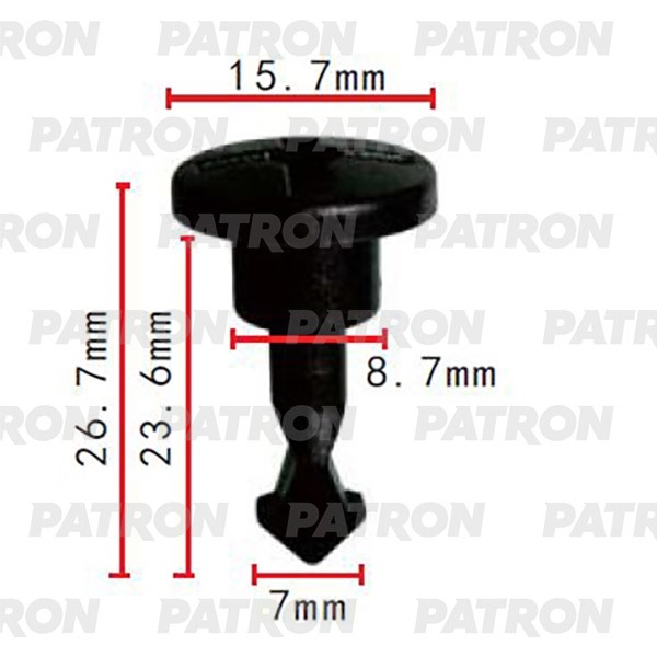 PATRON P372292 Клипса пластмассовая Держатель защиты на двигателе T=15.7, H=26.7, F=8.7 Audi A4B5, A4 B6, A4 B7, A6 C4, A6 C5, A8 D2 / Seat Exeo / Skoda Superb 02- 08 / VW Passat B5