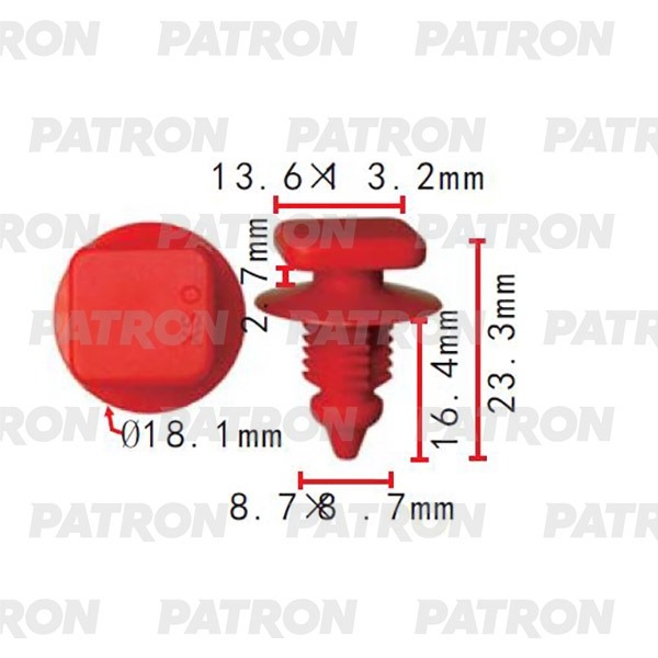 PATRON P372307 Клипса пластмассовая Fiat Применяемость: клипса крепления порогов