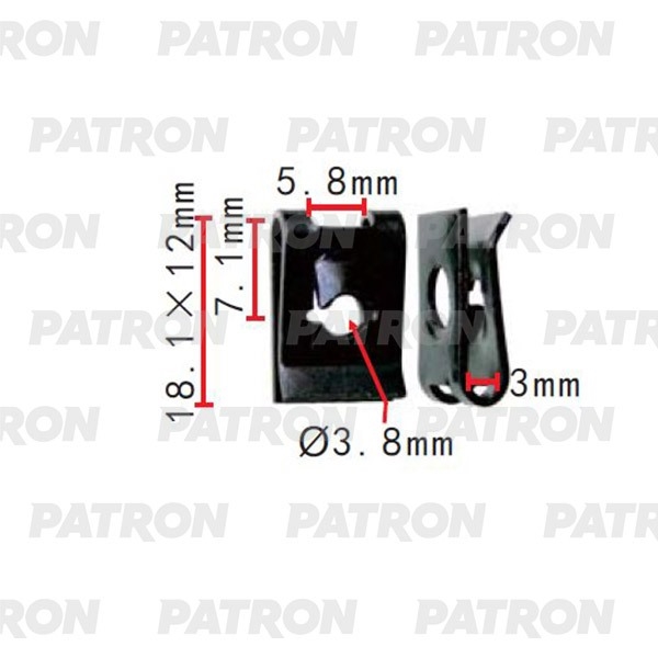 PATRON P372318 Скоба крепежная Скоба бампера Hyundai Kia