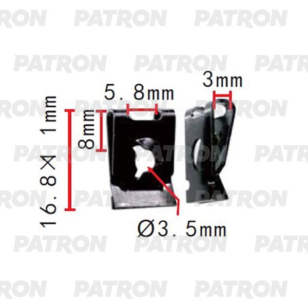 PATRON P372320 Скоба крепежная Скоба VW Audi Применяемость: крепление порога, подкрылок, бампера, воздушного фильтра