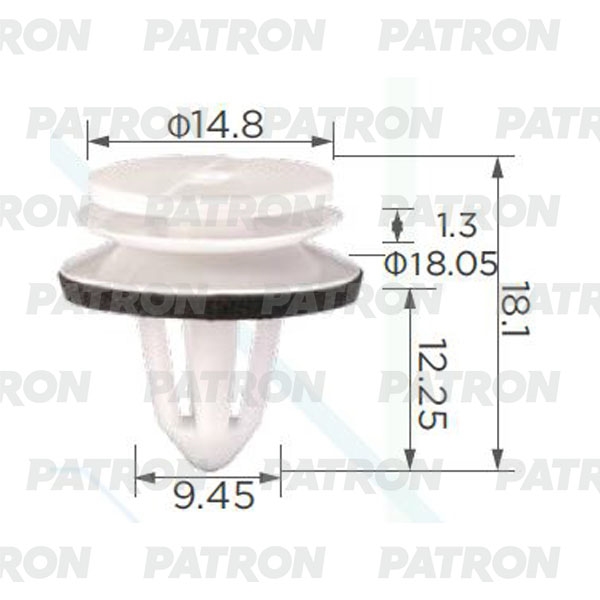 PATRON P372346 Клипса пластмассовая Seat / Skoda / VW / Audi применяемость: Клипса обшивки двери, утеплителя капота