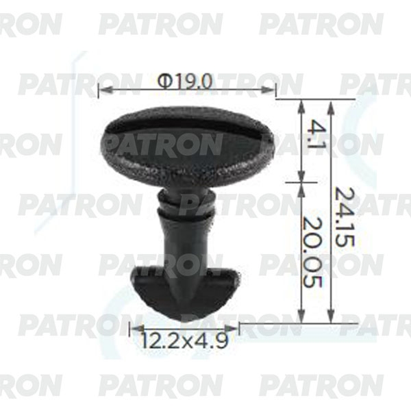PATRON P372376 Клипса пластмассовая LAND ROVER Используется длякрепления надколесных арок, переднего и заднего бампера