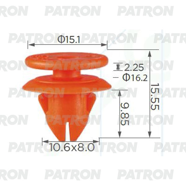 PATRON P372377 Клипса пластмассовая VOLVO Используется для креплениярасширителя арки колес