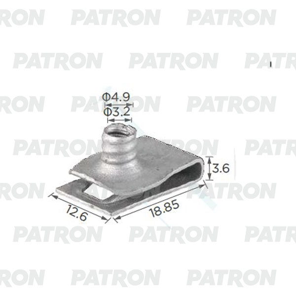 PATRON P372390 Скоба металлическая Используется для крепления бампера, крыла, заднего фонаря