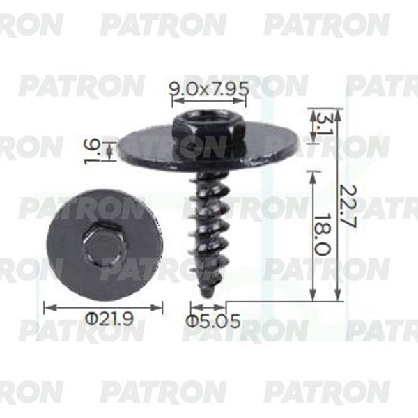 PATRON P372401 Саморез BMW применяемость: теплоизоляция