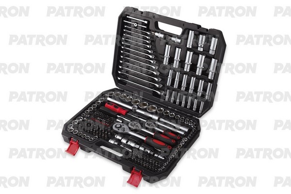 PATRON P38841 Набор инструментов 216 пр: 1/4 inch, 3/8 inch, 1/2 inch, 4-32 мм, 6 граней