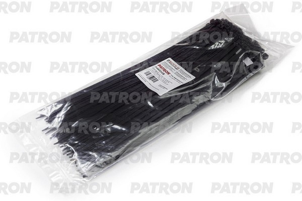 PATRON P48300B Комплект пластиковых хомутов 4.8 х 300 мм, 100 шт, Nylon 6.6, черные