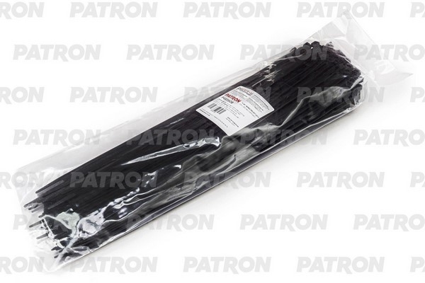 PATRON P48350B Комплект пластиковых хомутов 4.8 х 350 мм, 100 шт, Nylon 6.6, черные