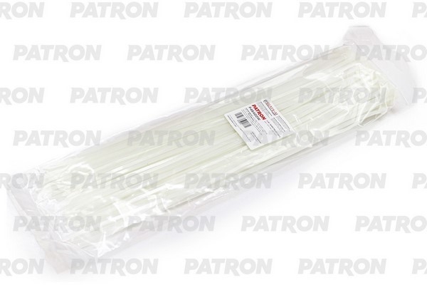 PATRON P48400W Комплект пластиковых хомутов 4.8 х 400 мм, 100 шт, Nylon 6.6, белые