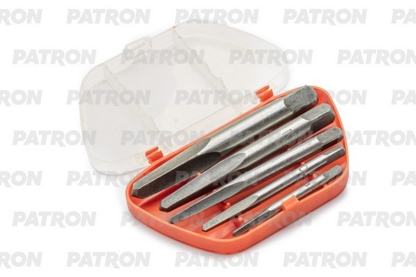 PATRON P63005C Набор экстракторов обломанных болтов 5 пр: Cr-Mo четыре грани 3-6, 6-8, 8-11, 11-14, 14-18 мм