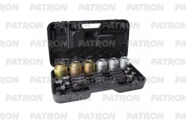 PATRON P933T1 Набор съемников сайлентблоков втулок, подшипников, универсальный 26 пр: М10, М12, М14, М16, в кейсе