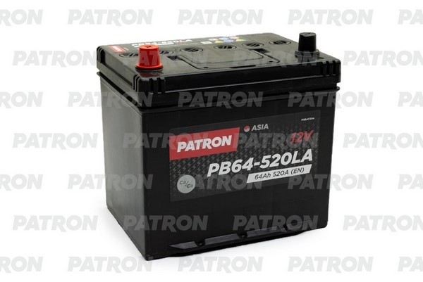 PATRON PB64520LA Аккумулятор PATRON ASIA 12V 64AH 520A (L+) B1 230x173x222mm 14,9kg