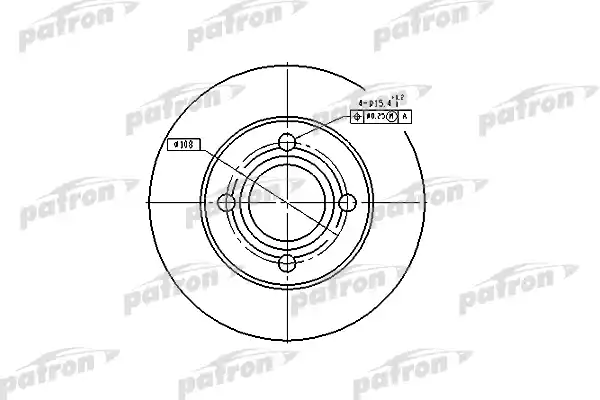 PATRON PBD1543 Диск тормозной задн AUDI: 100 84-90, 100 Avant 84-90