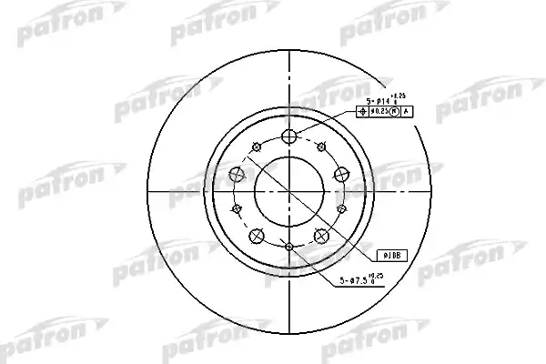 PATRON PBD1697 Диск тормозной передн VOLVO: 740 84-92, 740 Kombi 85-92, 940 90-98, 940 II 94-98, 940 II универсал 94-98, 940 Kombi 90-95, 960 90-94, 960 II 94-96, 960 Kombi 90