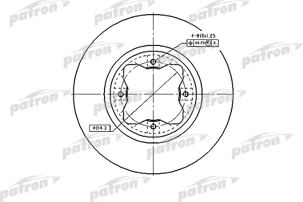 PATRON PBD2024 Диск тормозной передн HONDA: ACCORD IV 90-93, ACCORD V 93-96, ACCORD VI 96-98, CIVIC V 95-01, CIVIC V Fastback 97-01, CIVIC V Hatchback 95-01, CIVIC VI 01-05, C