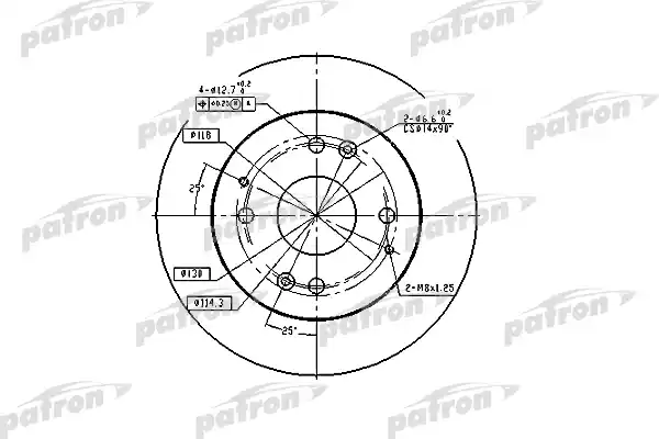 PATRON PBD2669 Диск тормозной задн HONDA: ACCORD IV 90-93, ACCORD IV Aerodeck 91-93, ACCORD IV купе 92-93, ACCORD V Aerodeck 93-98, ACCORD V купе 93-98, ROVER: 600 93-99