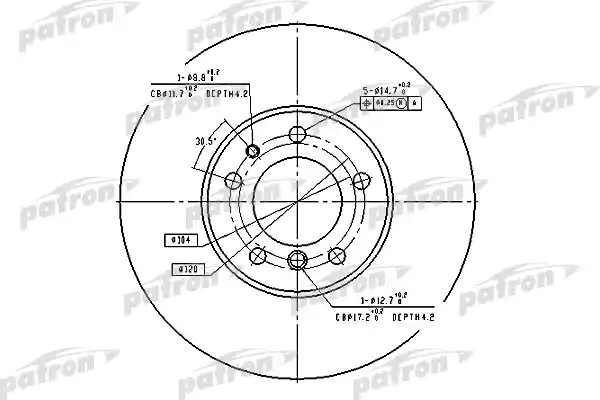 PATRON PBD2687 Диск тормозной передн BMW: 7 94-01